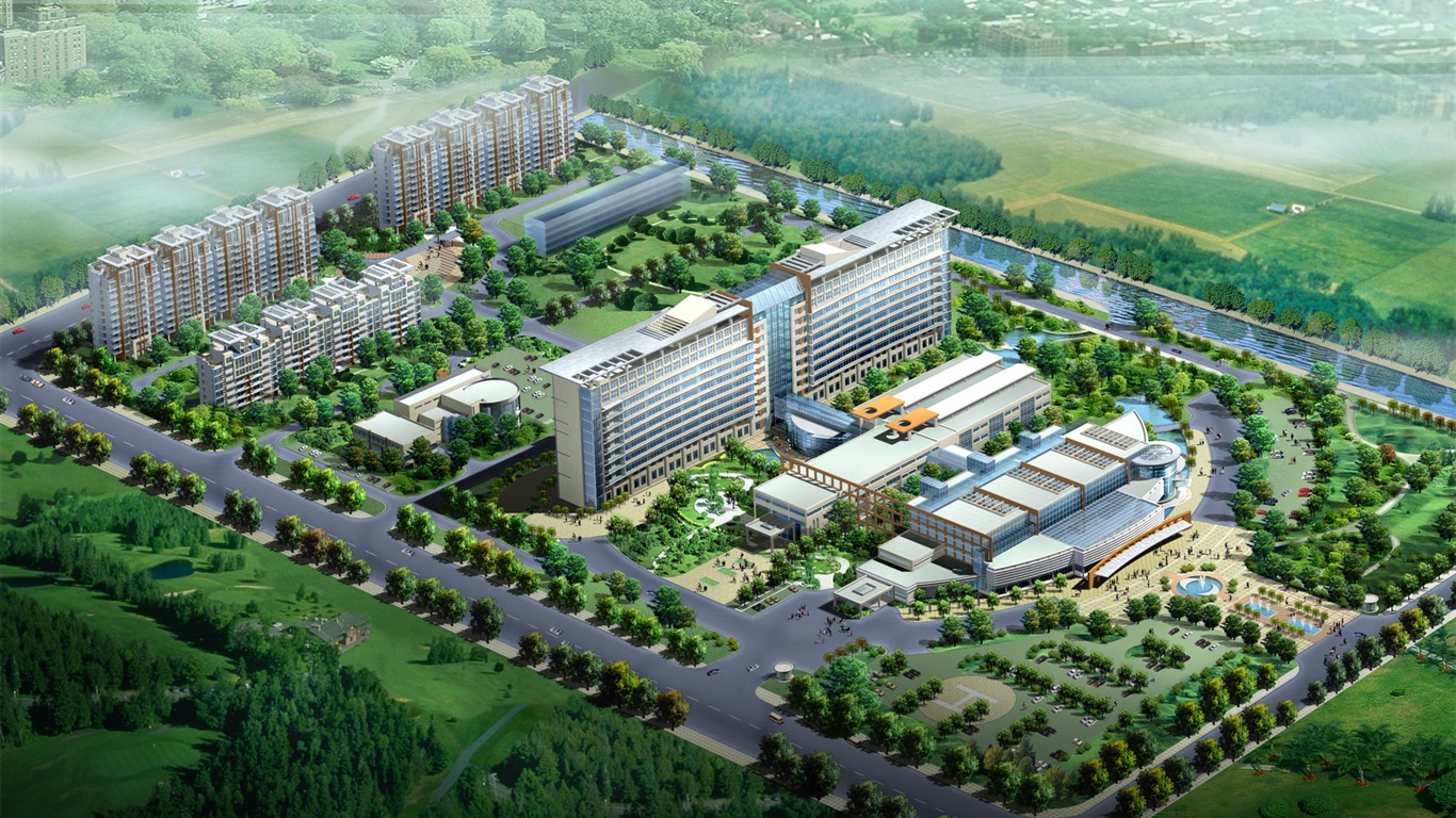 建築園林效果 高清壁紙(四) #10 - 1366x768