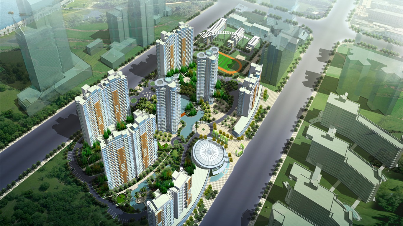 建築園林效果 高清壁紙(四) #13 - 1366x768