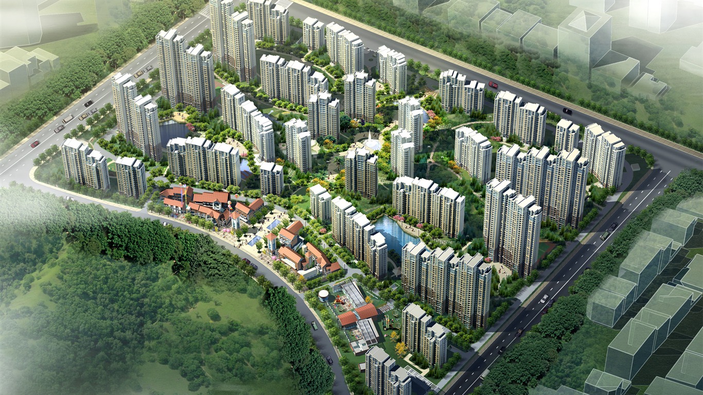 建築園林效果 高清壁紙(四) #17 - 1366x768