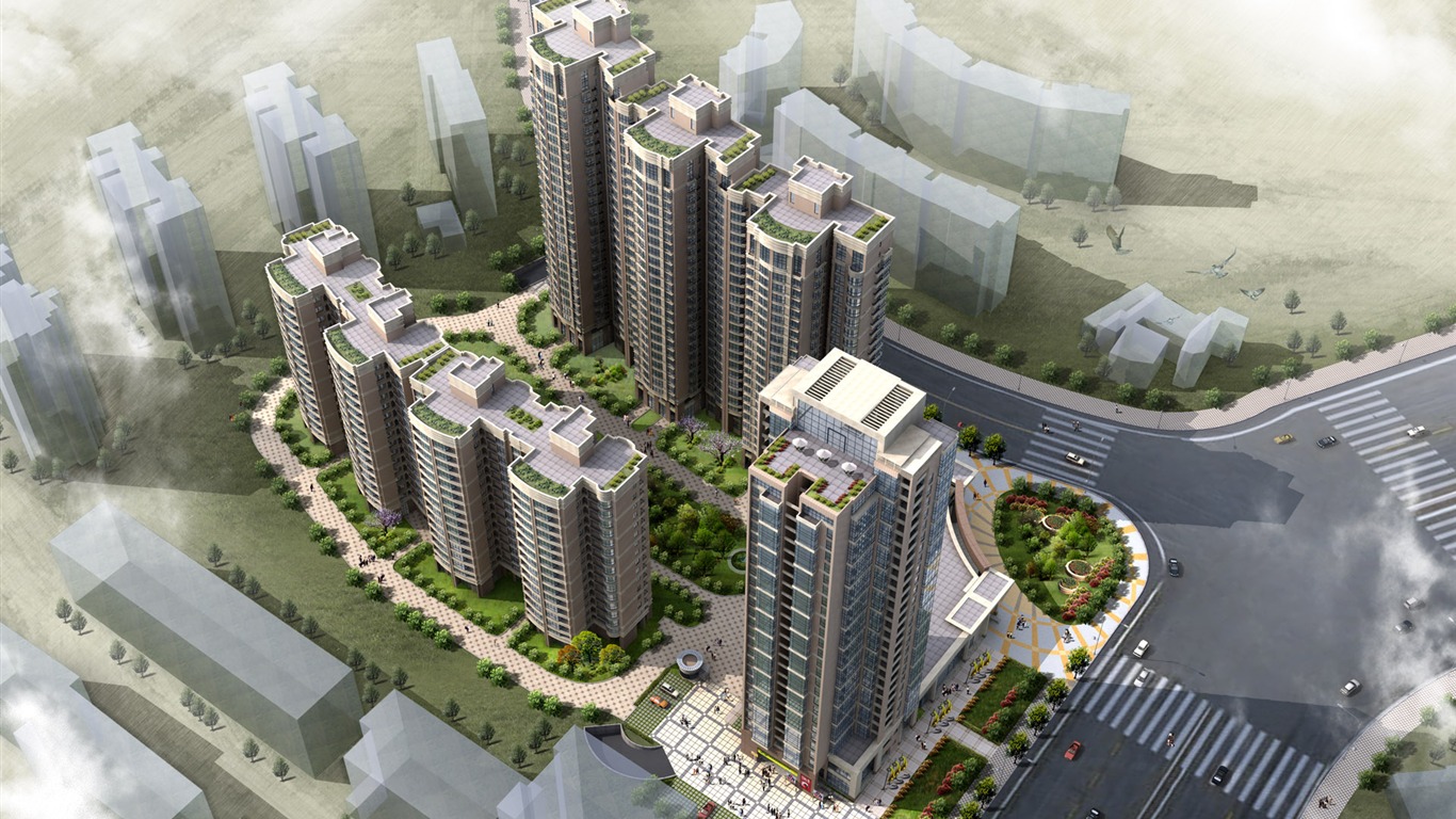 建築園林效果 高清壁紙(四) #18 - 1366x768