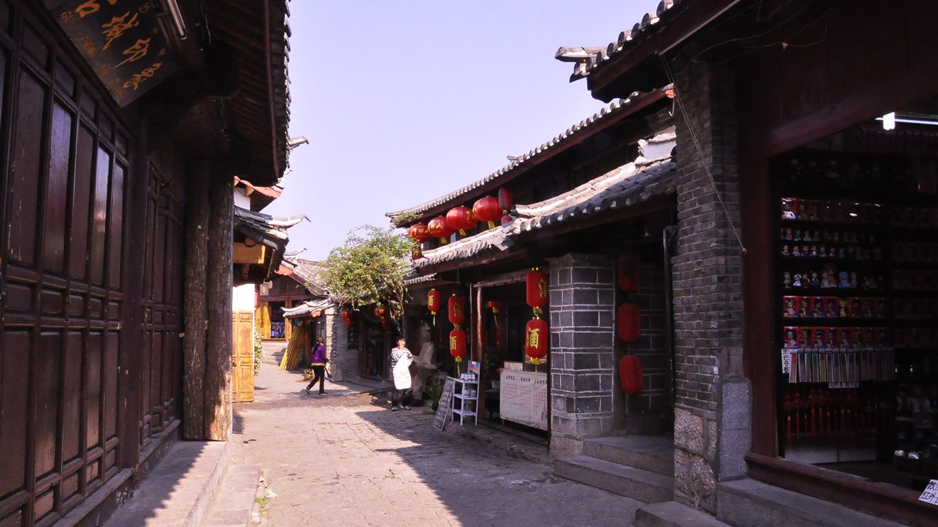 Starobylé město Lijiang atmosféra (1) (starý Hong OK práce) #32 - 1366x768