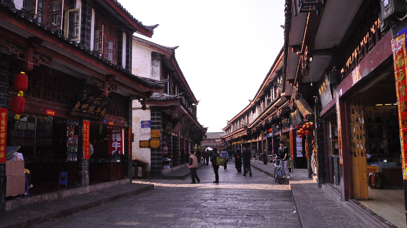 Starobylé město Lijiang atmosféra (2) (starý Hong OK práce) #11 - 1366x768