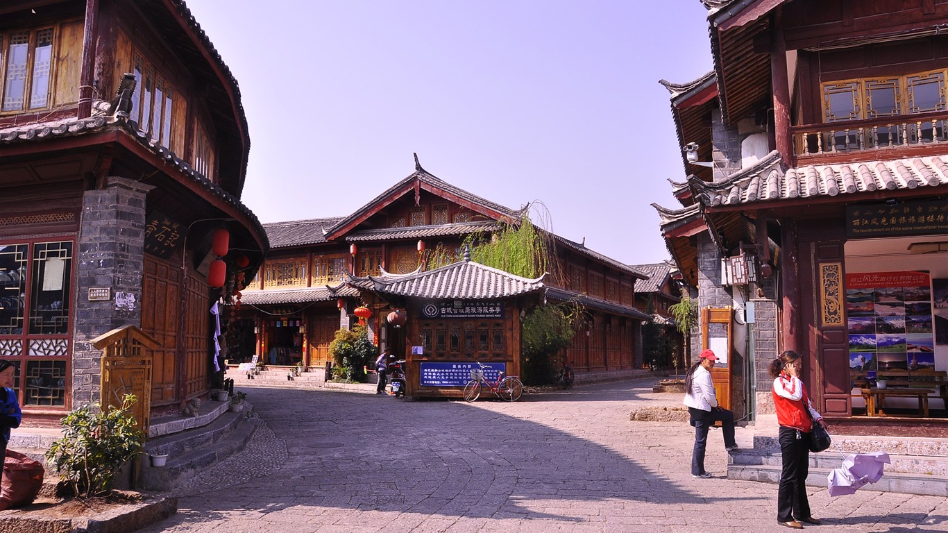 Starobylé město Lijiang atmosféra (2) (starý Hong OK práce) #15 - 1366x768