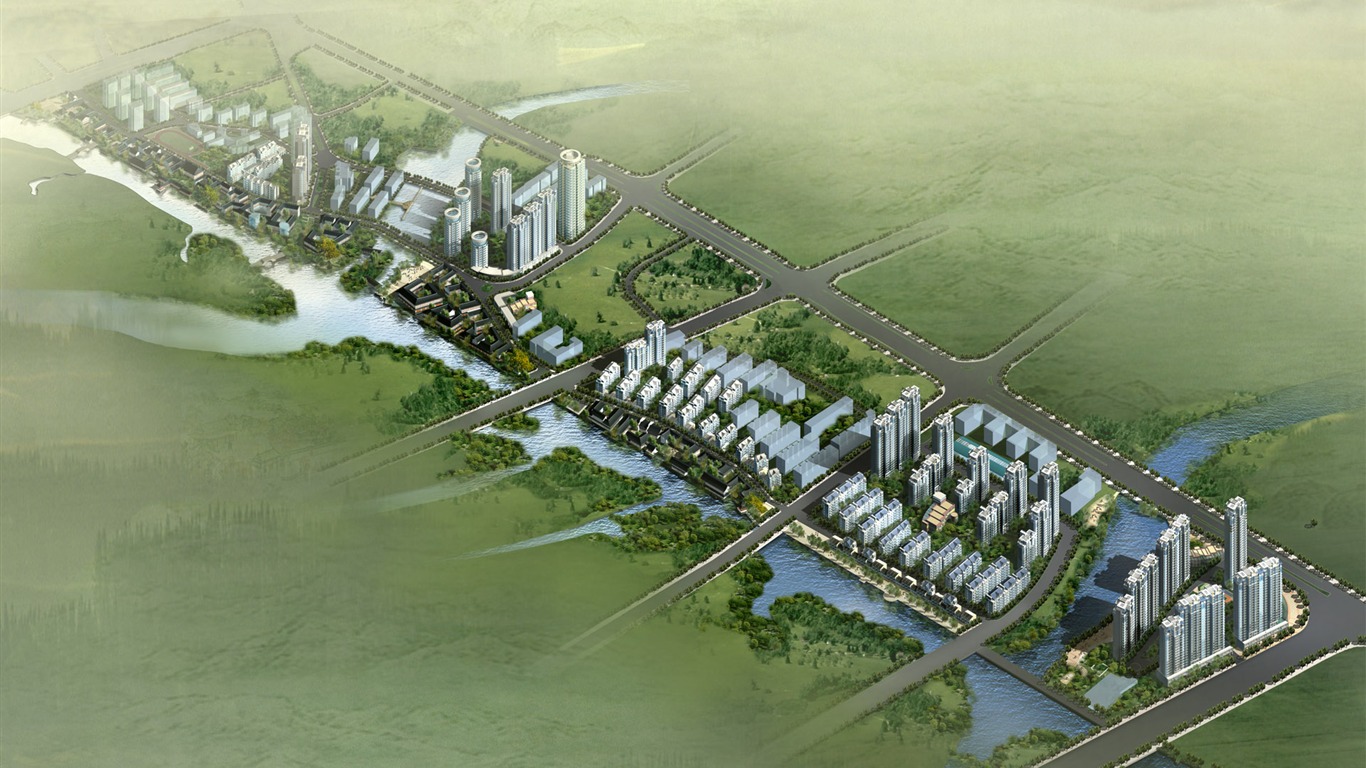 建築園林效果 高清壁紙(五) #4 - 1366x768