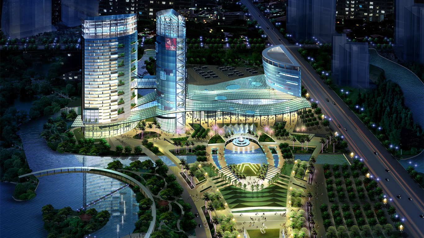 建築園林效果 高清壁紙(五) #7 - 1366x768