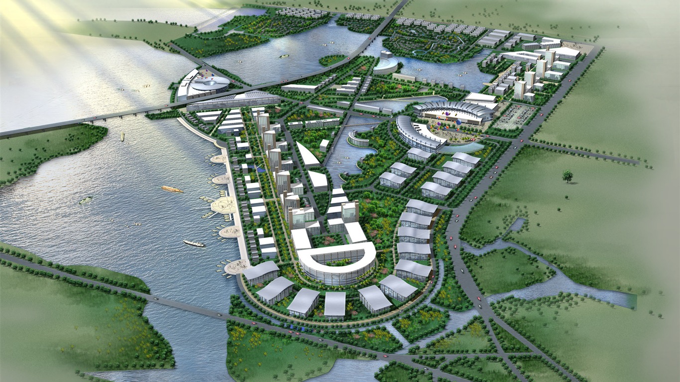 Vliv architektury a zahradní HD tapety (5) #14 - 1366x768