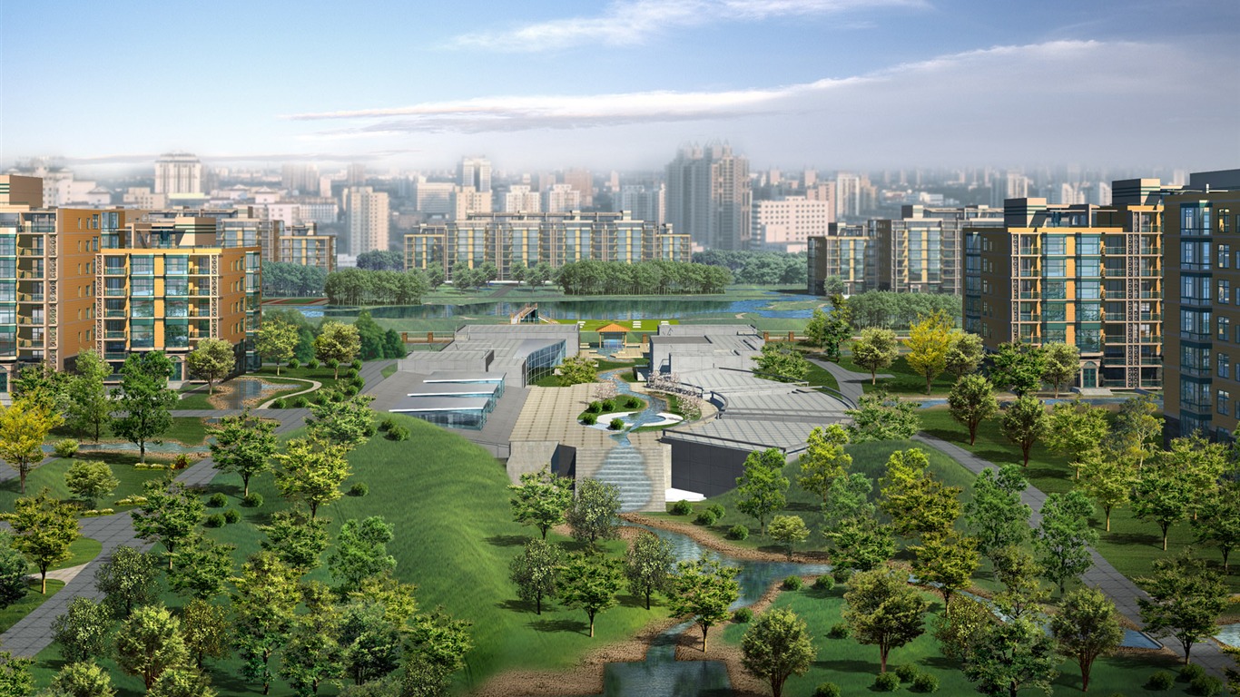 建築園林效果 高清壁紙(五) #16 - 1366x768
