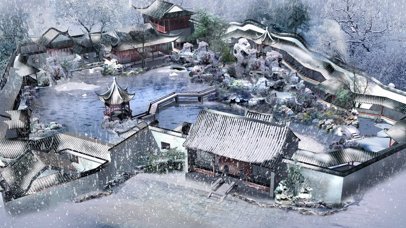 建築園林效果 高清壁紙(五) #17 - 1366x768