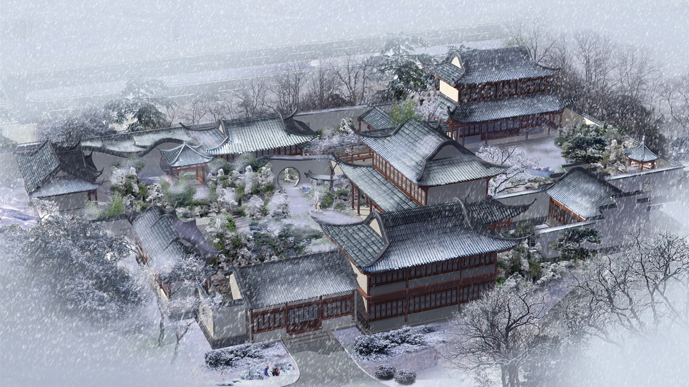 建築園林效果 高清壁紙(五) #18 - 1366x768