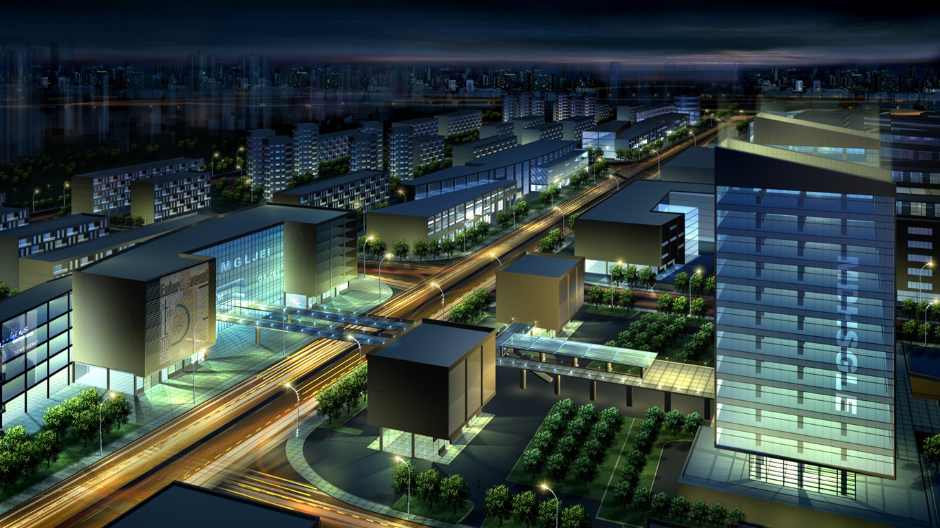 建築園林效果 高清壁紙(五) #20 - 1366x768