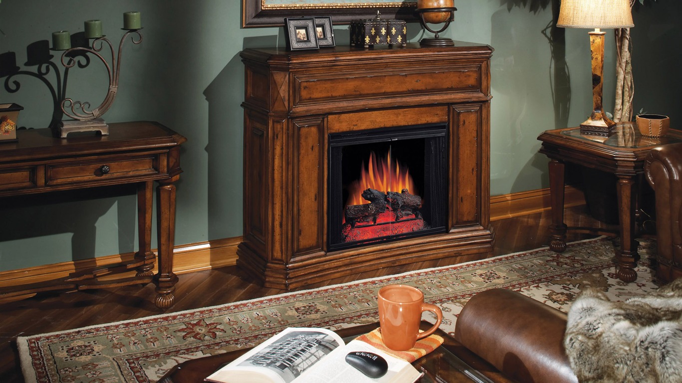 Western-style family fireplace wallpaper (1) #6 - 1366x768
