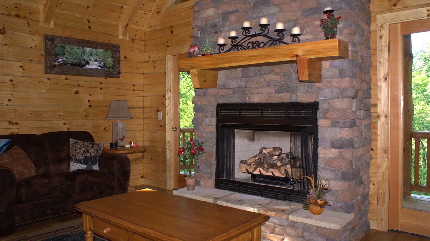 Western-style family fireplace wallpaper (1) #12 - 1366x768