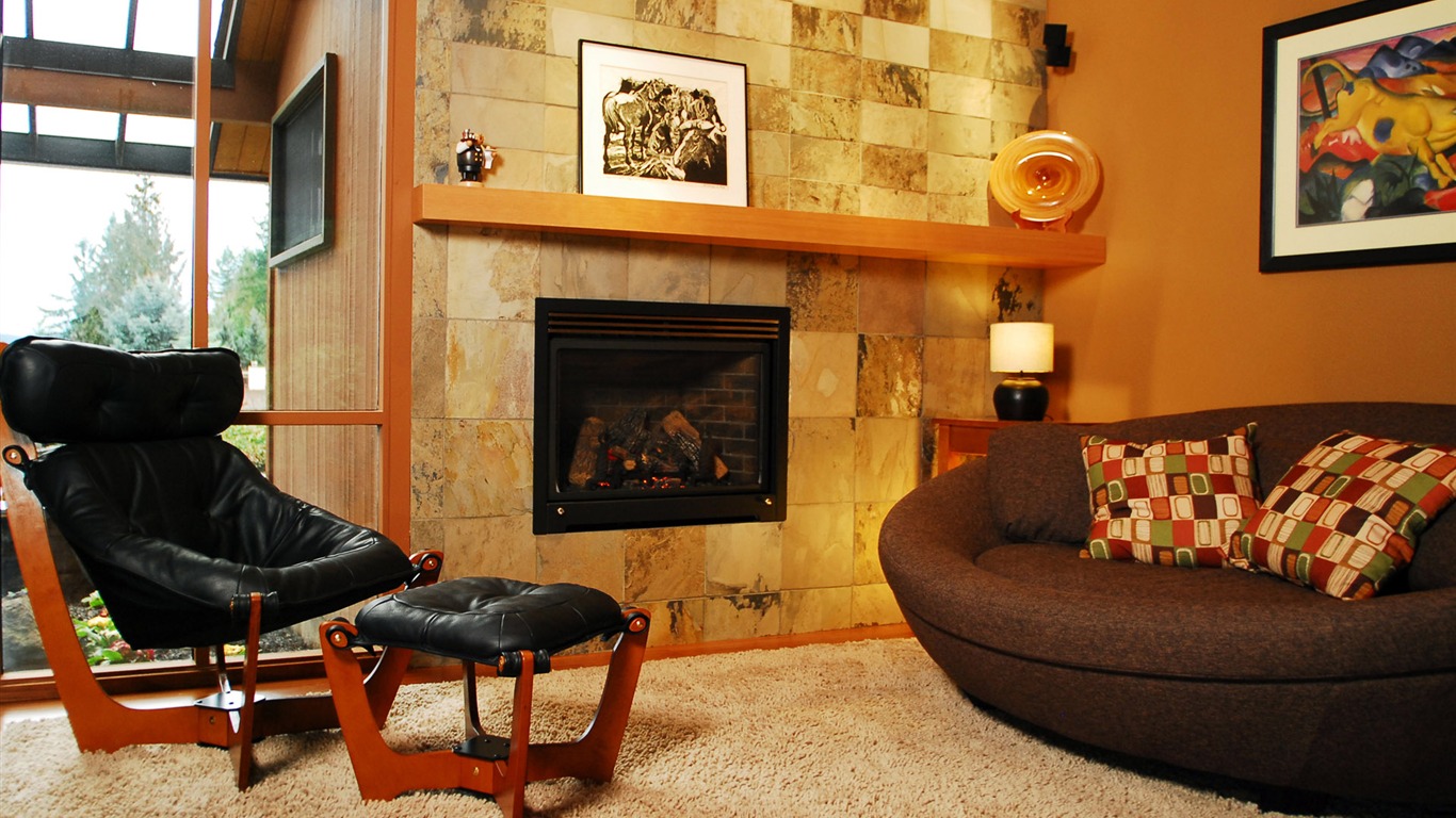 Western-style family fireplace wallpaper (1) #18 - 1366x768