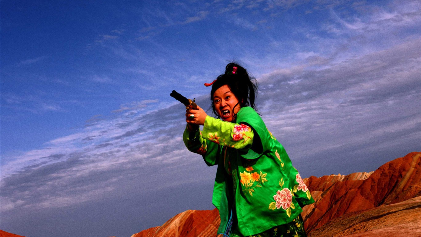 Une femme, un fusil et un fond d'écran HD Noodle Shop #14 - 1366x768