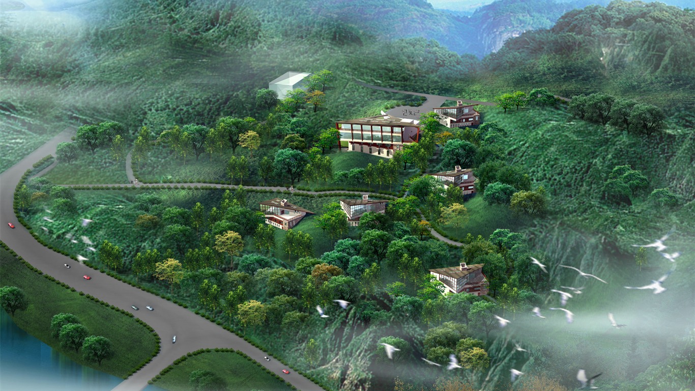 建築園林效果 高清壁紙(六) #4 - 1366x768