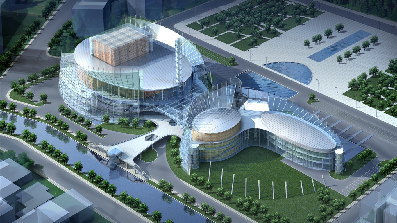 建築園林效果 高清壁紙(六) #12 - 1366x768