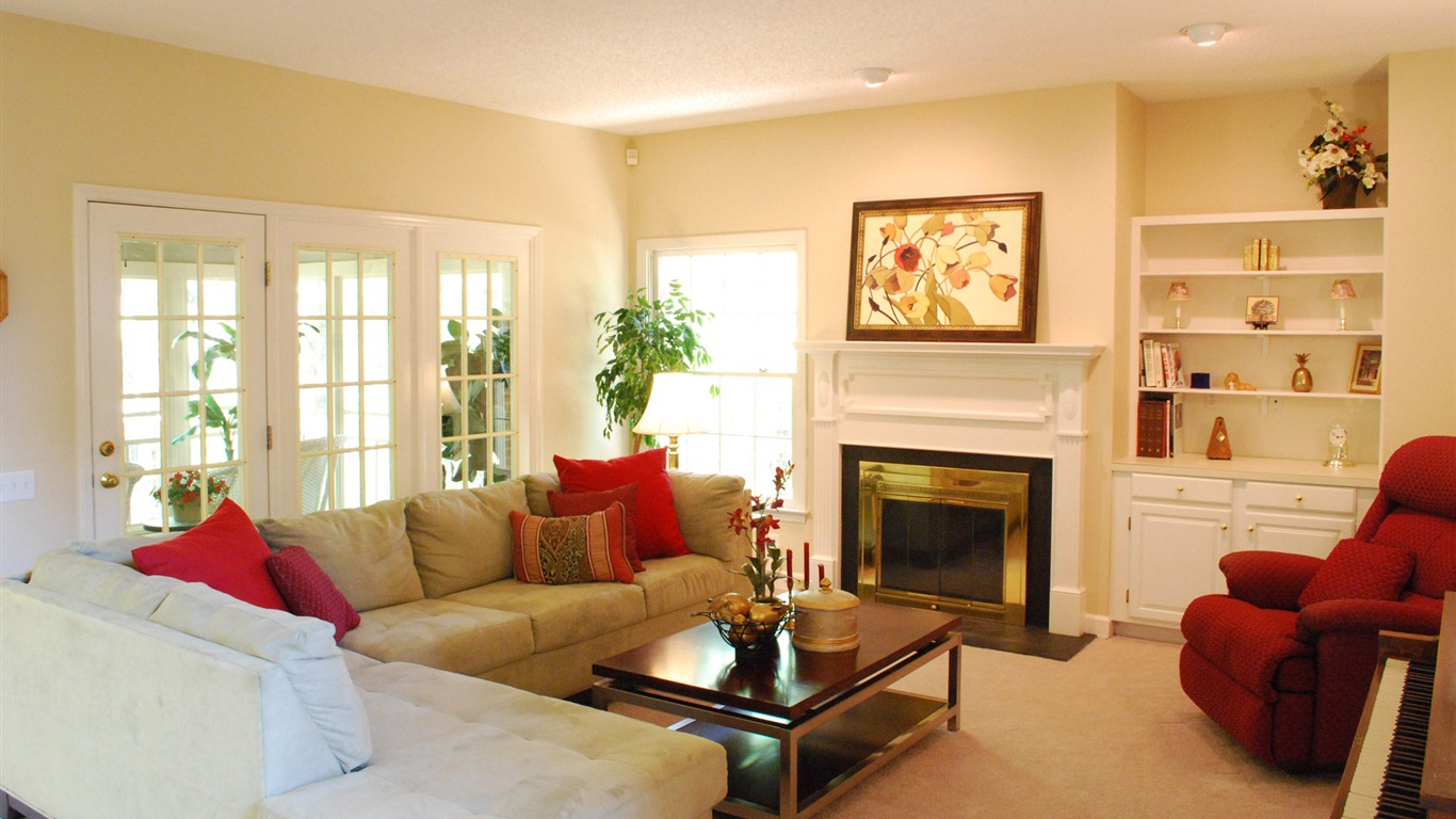 Western-style family fireplace wallpaper (2) #4 - 1366x768