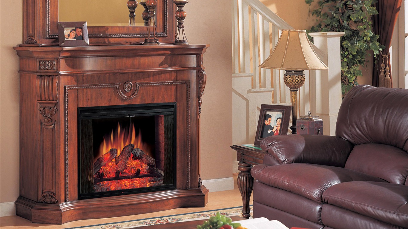 Western-style family fireplace wallpaper (2) #10 - 1366x768