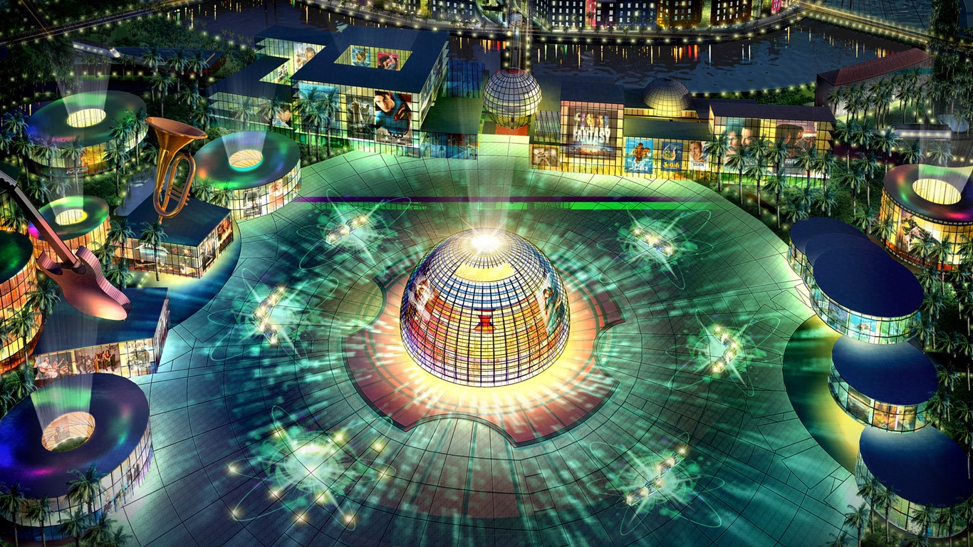 建築園林效果 高清壁紙(七) #7 - 1366x768