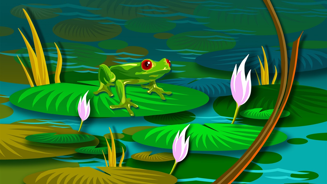 Vector illustration wallpaper (1) #10 - 1366x768