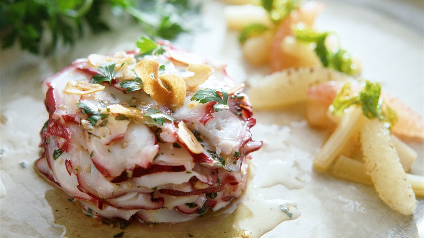 Gourmet večeře tapety (1) #14 - 1366x768