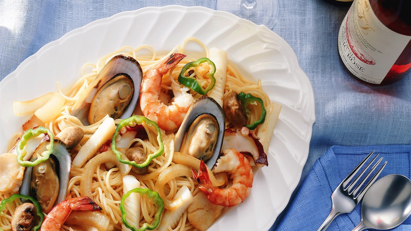 Gourmet večeře tapety (2) #3 - 1366x768
