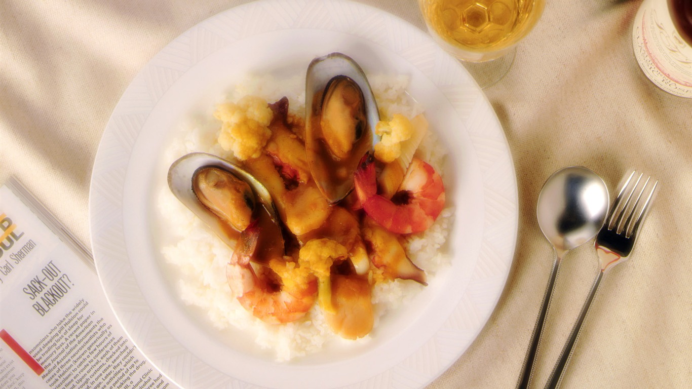 Gourmet večeře tapety (2) #4 - 1366x768