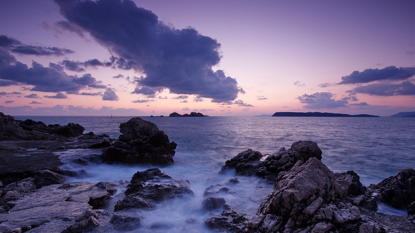 Large coastal coastal scenery wallpaper (2) #11 - 1366x768