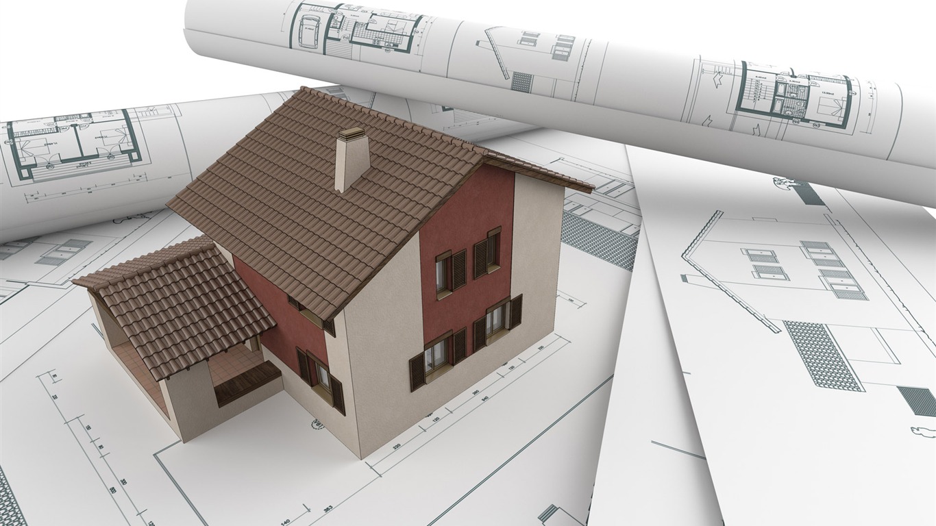 Fond d'écran 3D de conception architecturale (1) #4 - 1366x768