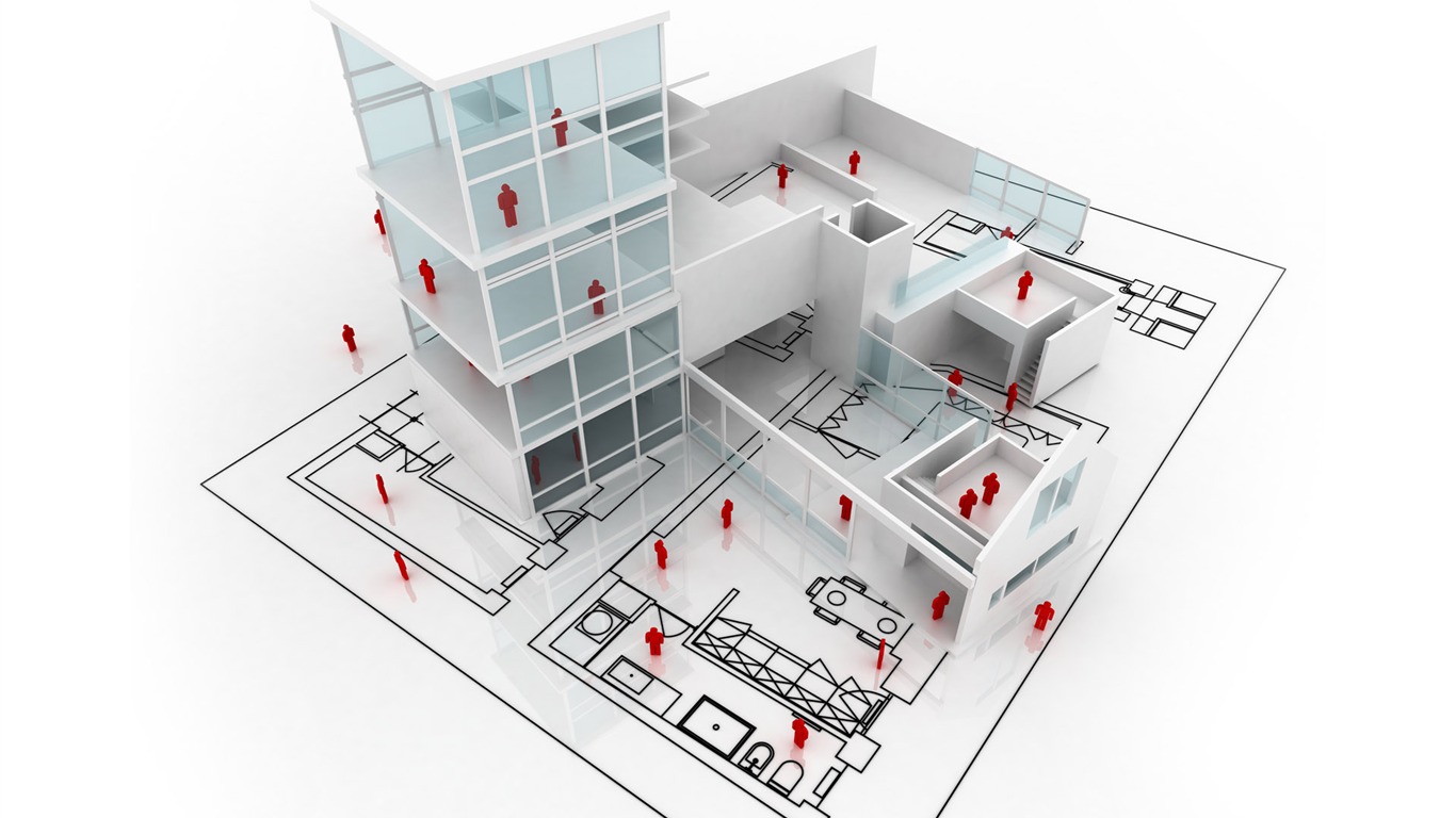 3D architektonické Design Wallpaper (1) #17 - 1366x768