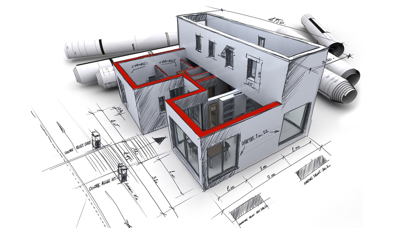 3D Architectural Design Wallpaper (1) #19 - 1366x768