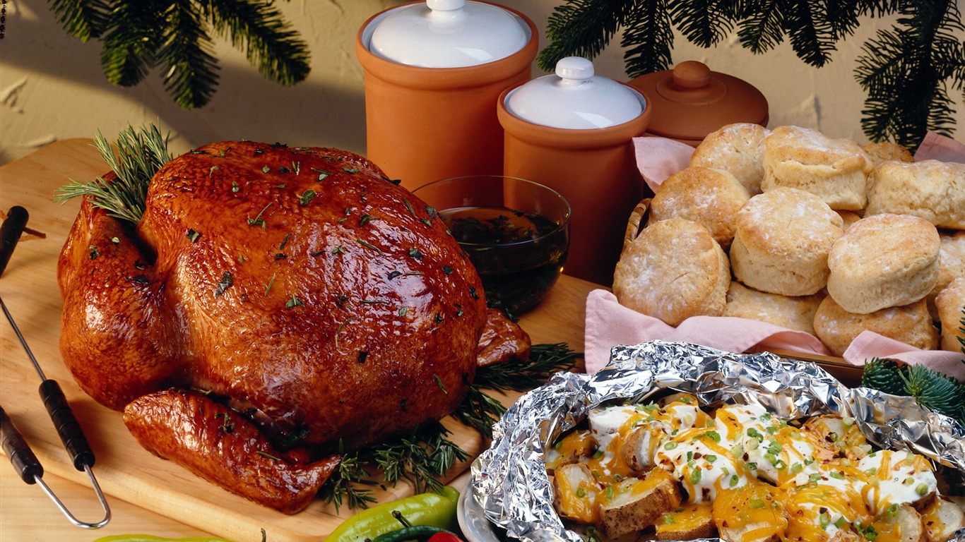 Gourmet dinner wallpaper (3) #2 - 1366x768