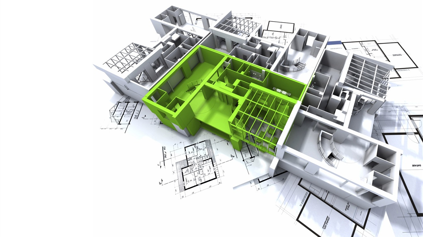 3D 建築設計 壁紙(二) #4 - 1366x768