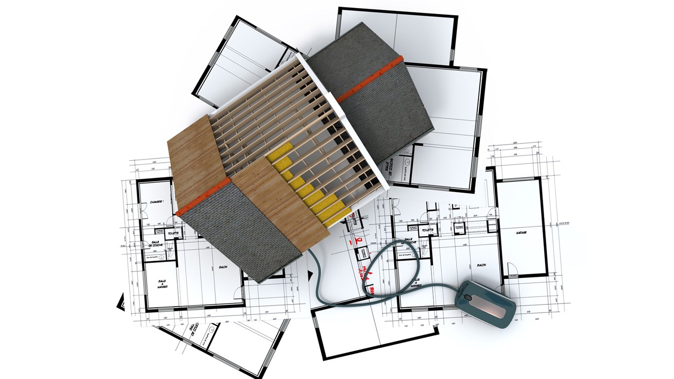 Fond d'écran 3D de conception architecturale (2) #8 - 1366x768