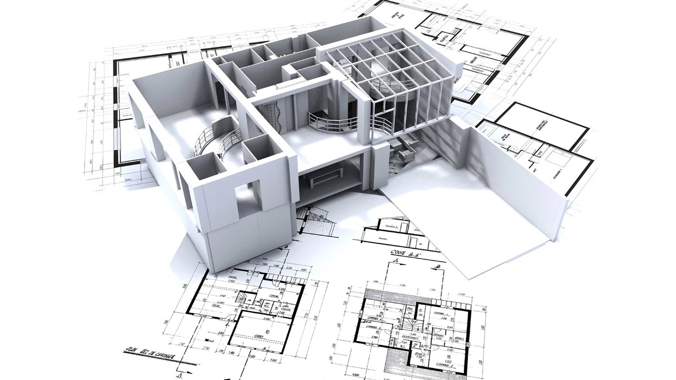 Fond d'écran 3D de conception architecturale (2) #10 - 1366x768