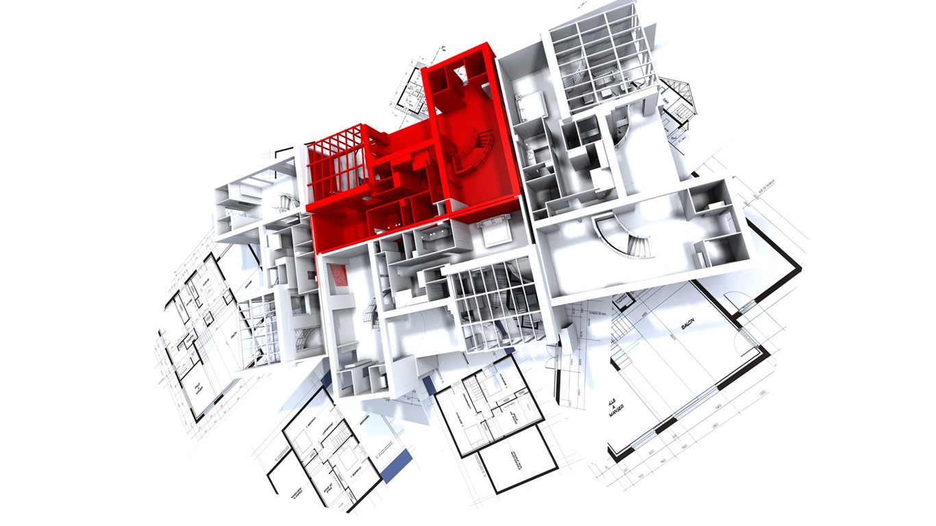Fond d'écran 3D de conception architecturale (2) #18 - 1366x768
