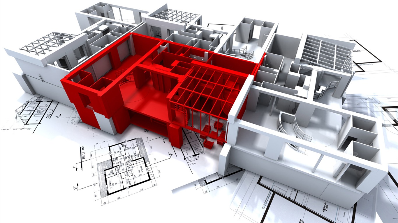 Fond d'écran 3D de conception architecturale (2) #20 - 1366x768