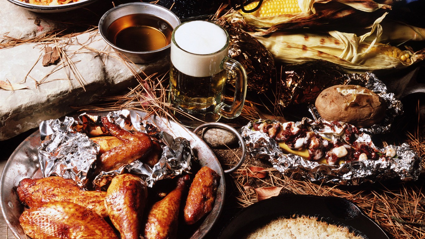 Gourmet večeře tapety (6) #11 - 1366x768