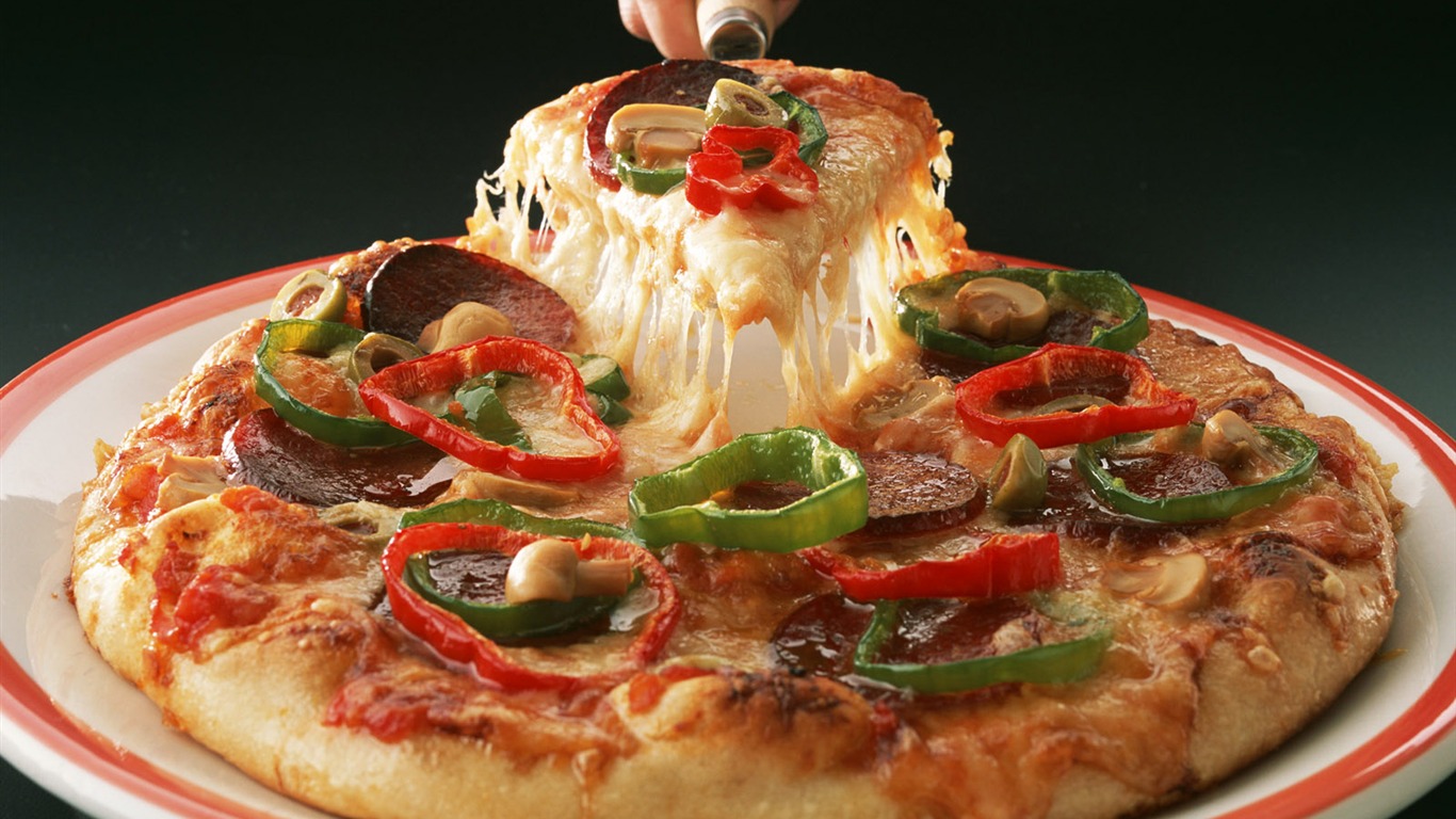 Pizza 美食壁纸(一)17 - 1366x768