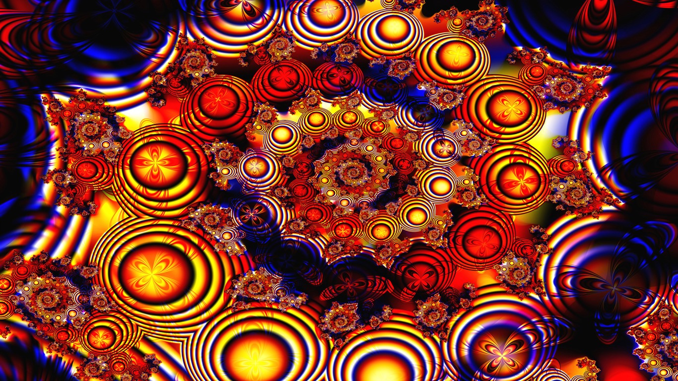 超大炫彩花紋 壁紙(一) #16 - 1366x768