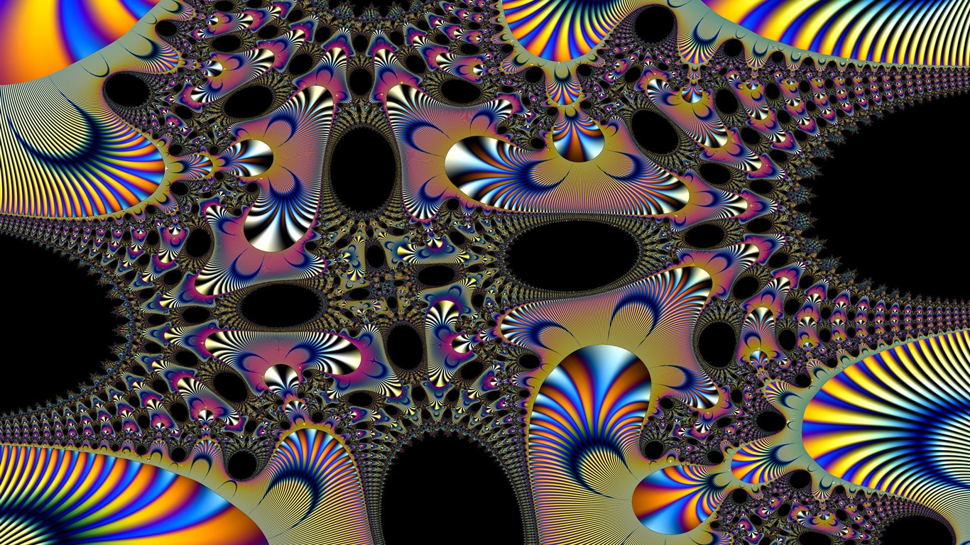 超大炫彩花紋 壁紙(二) #5 - 1366x768