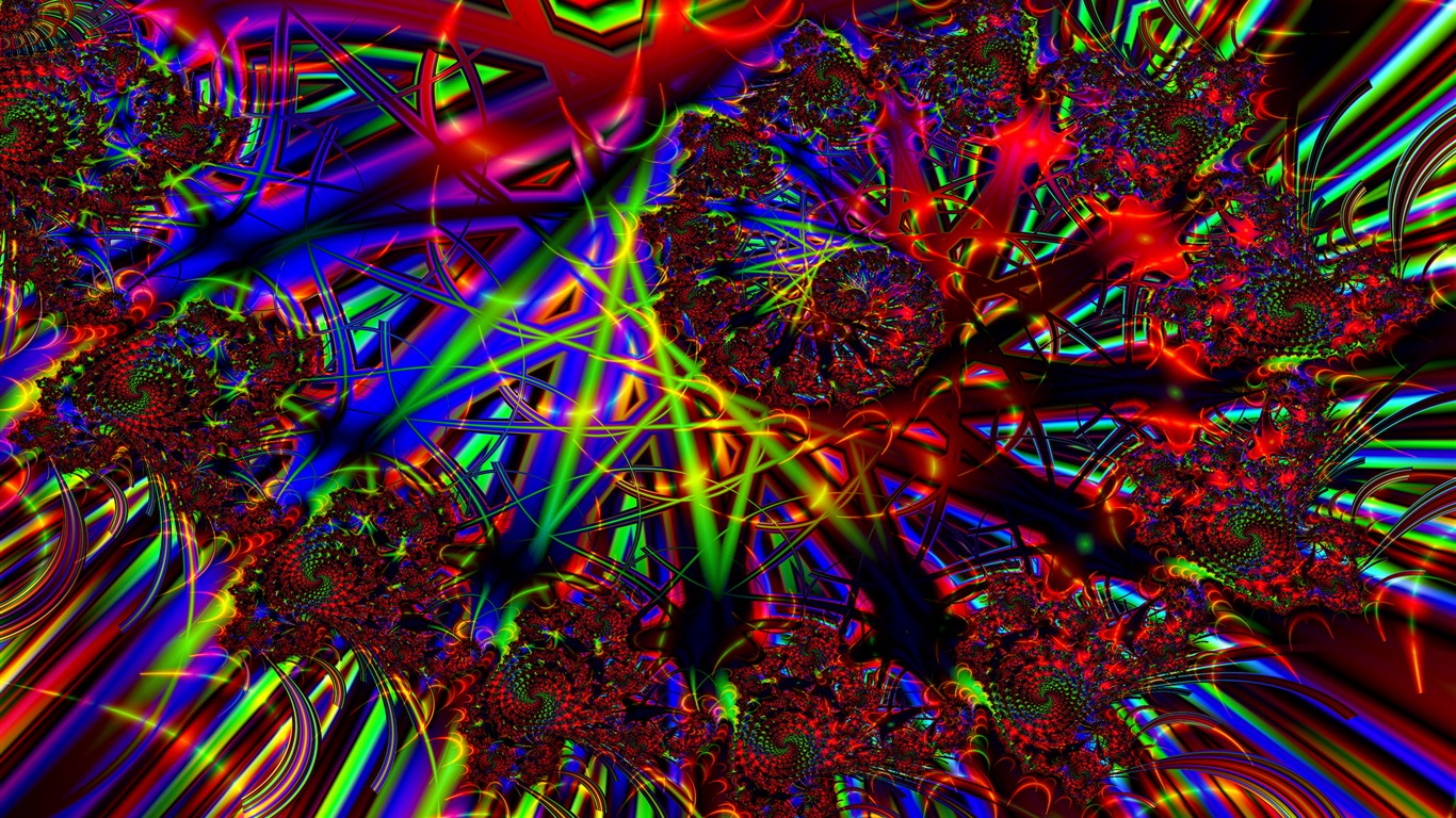 超大炫彩花紋 壁紙(三) #11 - 1366x768