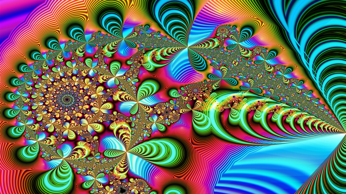 超大炫彩花紋 壁紙(三) #15 - 1366x768