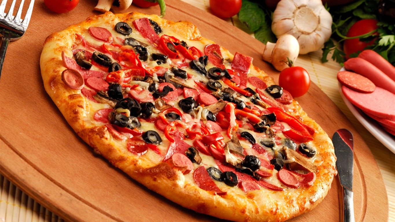 피자 식품 월페이퍼 (3) #20 - 1366x768