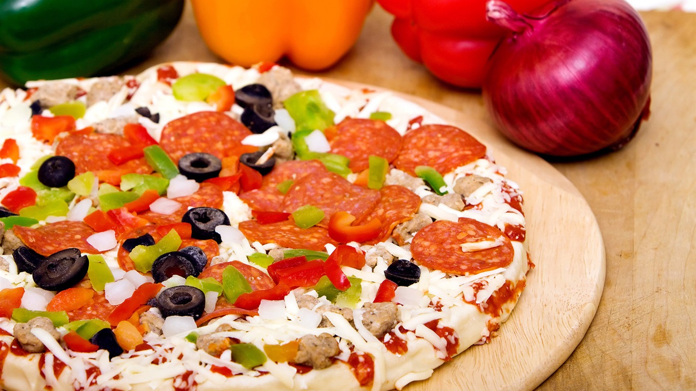 Pizza 美食壁紙(四) #19 - 1366x768