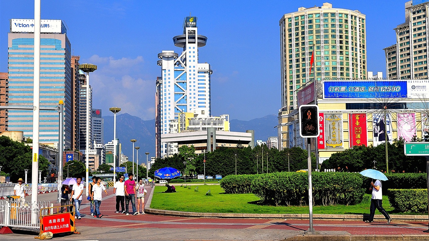 Fuzhou ulice s shot (foto Díla změnit) #1 - 1366x768