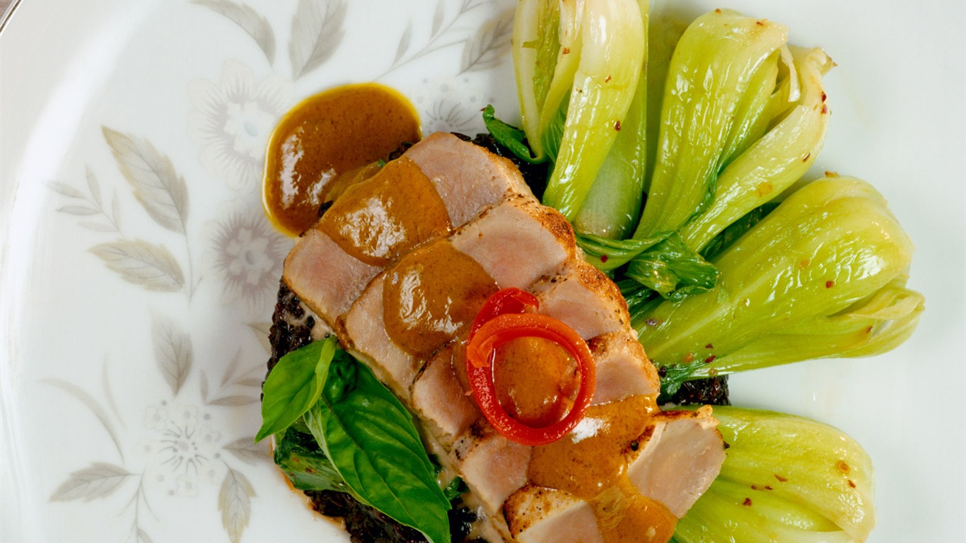 Gourmet večeře tapety (9) #6 - 1366x768