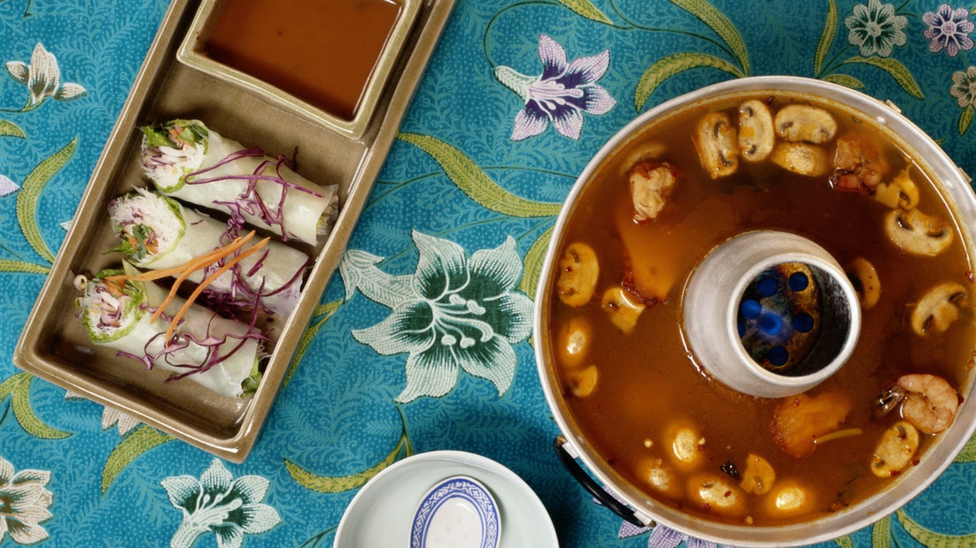 Gourmet večeře tapety (9) #13 - 1366x768