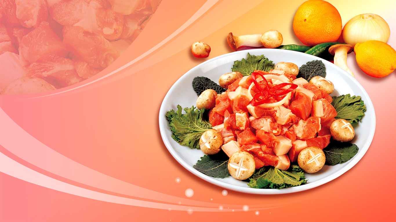 Gourmet dinner wallpaper (11) #2 - 1366x768