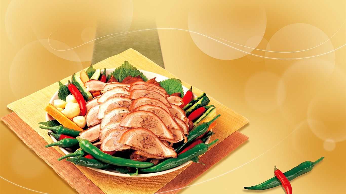 Gourmet dinner wallpaper (11) #12 - 1366x768